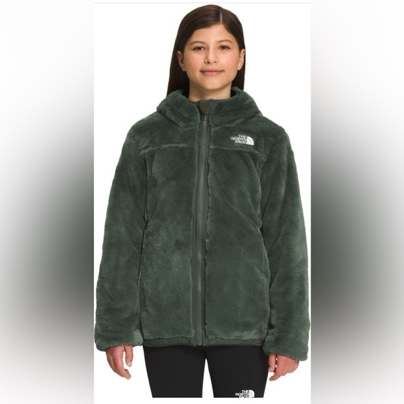 The North Face Kids' Green Mossbud Reversible Water Repellent Parka Jacket M 10 - Picture 2 of 12